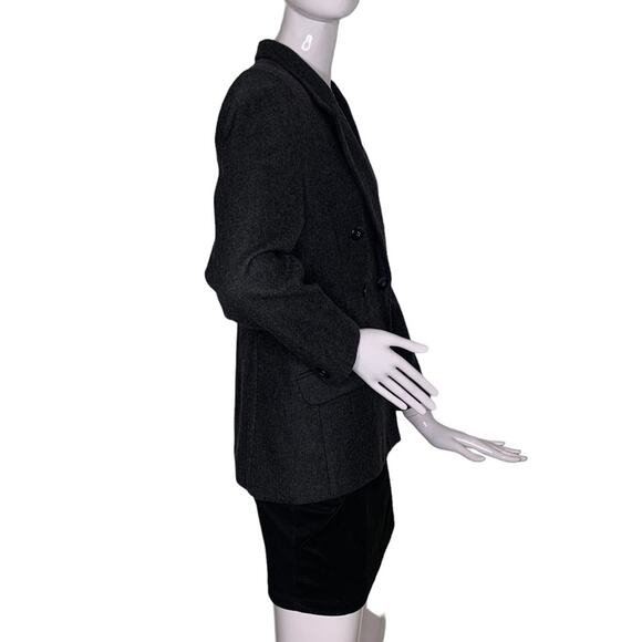 Amanda Smith Petites Blazer/Coat Pure Wool Size 6P Charcoal Two Front Po… - Picture 6 of 10